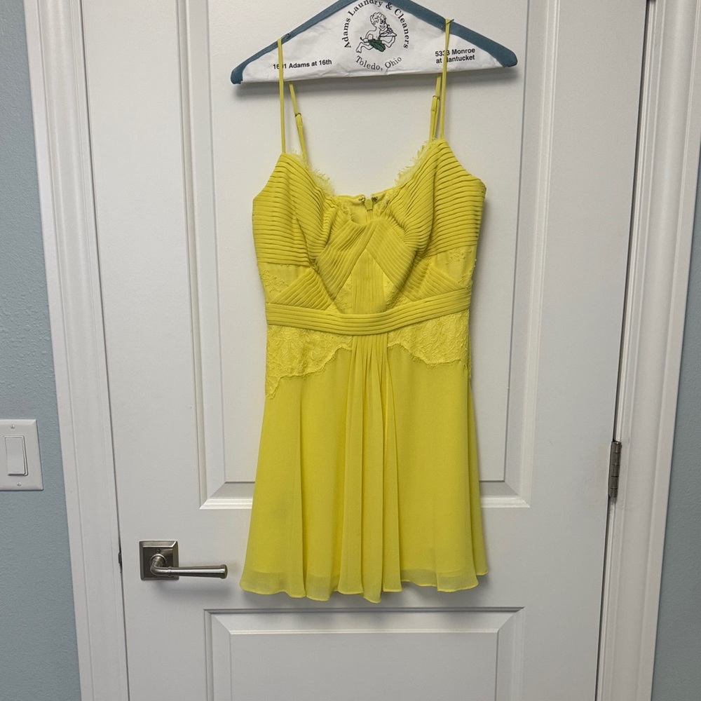 BCBGMaxAzria Lemon Pleated Dress